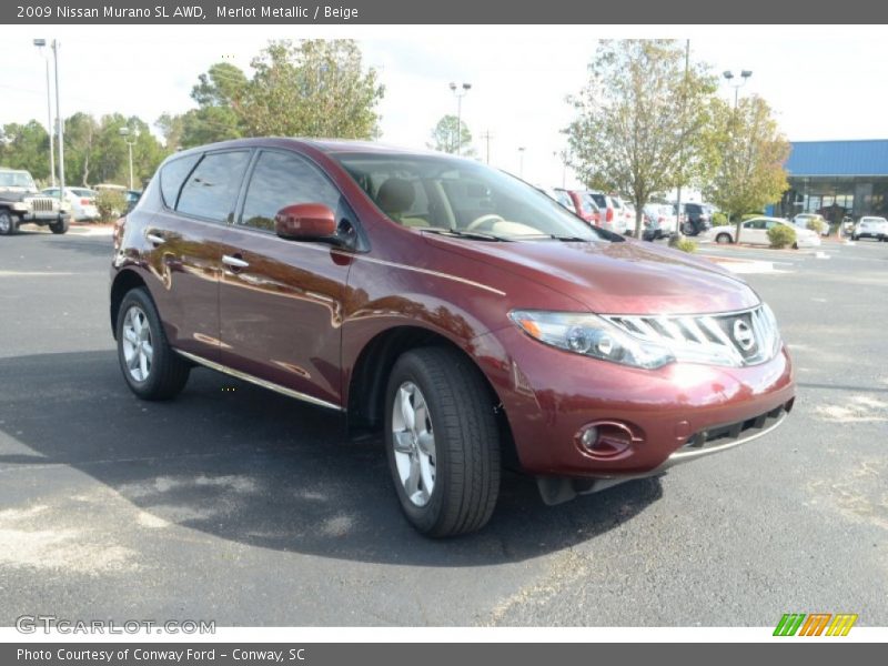 Merlot Metallic / Beige 2009 Nissan Murano SL AWD