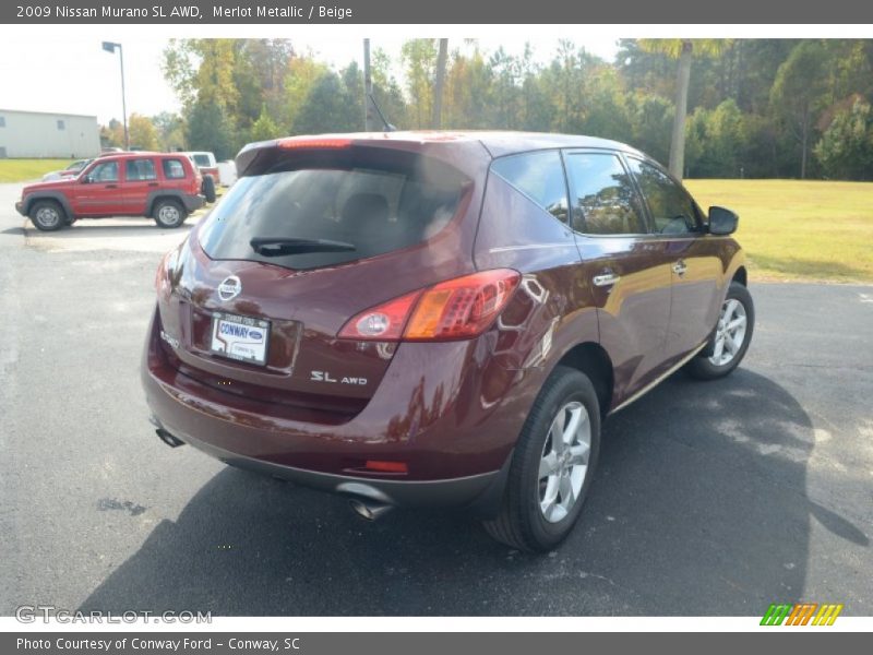 Merlot Metallic / Beige 2009 Nissan Murano SL AWD