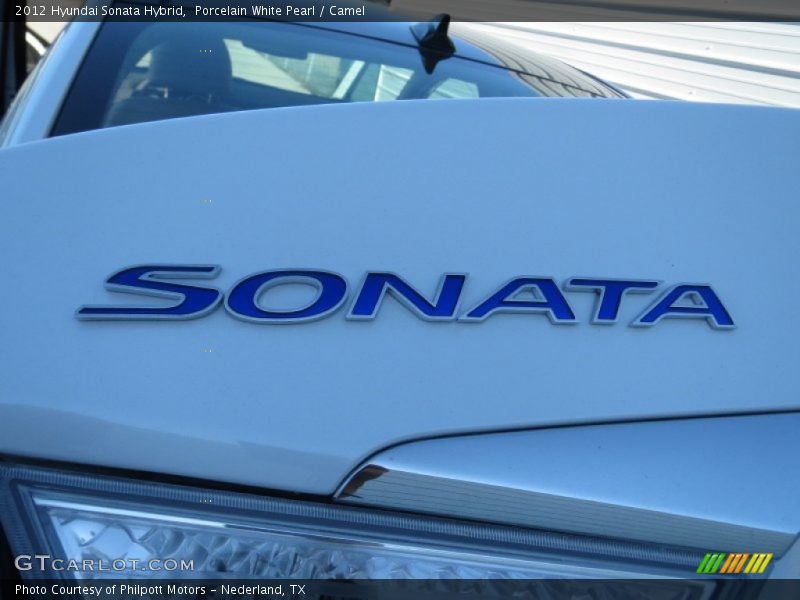 Porcelain White Pearl / Camel 2012 Hyundai Sonata Hybrid