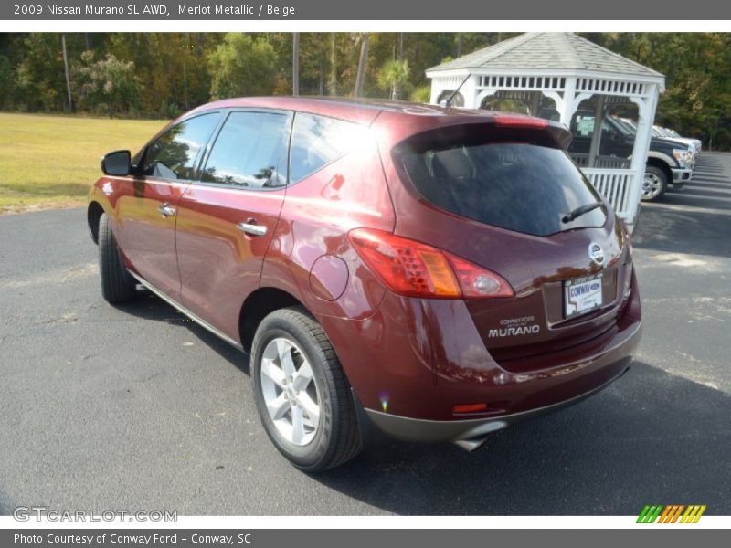 Merlot Metallic / Beige 2009 Nissan Murano SL AWD