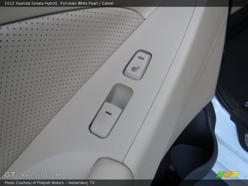 Porcelain White Pearl / Camel 2012 Hyundai Sonata Hybrid