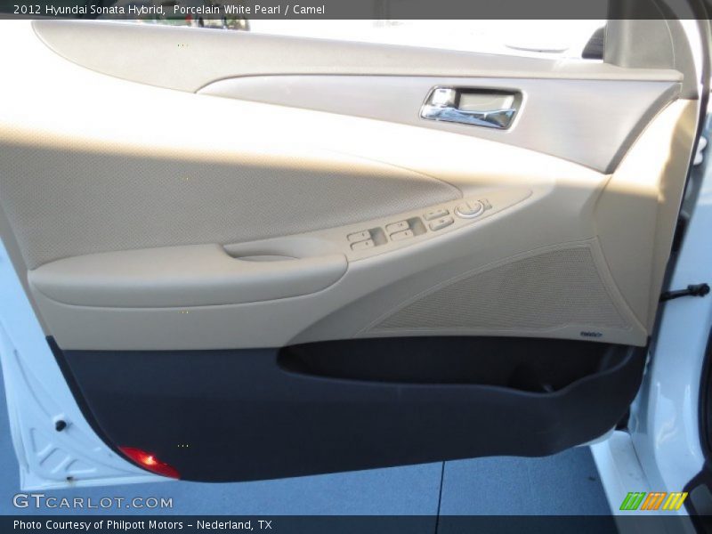 Porcelain White Pearl / Camel 2012 Hyundai Sonata Hybrid
