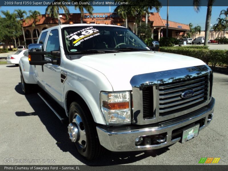 Oxford White / Camel 2009 Ford F350 Super Duty Lariat Crew Cab Dually