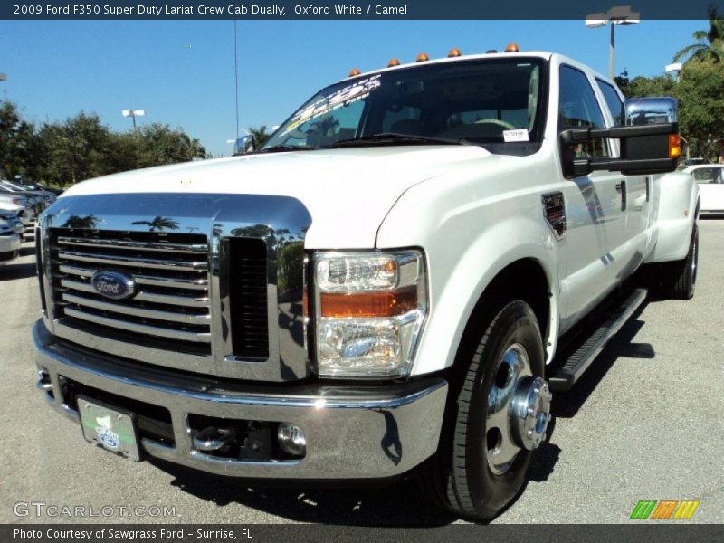 Oxford White / Camel 2009 Ford F350 Super Duty Lariat Crew Cab Dually