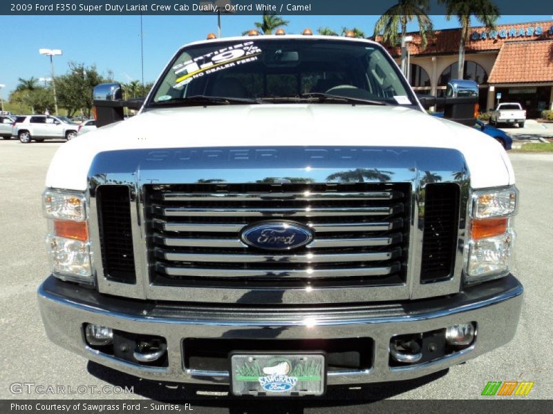 Oxford White / Camel 2009 Ford F350 Super Duty Lariat Crew Cab Dually