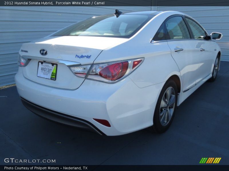 Porcelain White Pearl / Camel 2012 Hyundai Sonata Hybrid