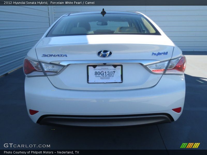 Porcelain White Pearl / Camel 2012 Hyundai Sonata Hybrid