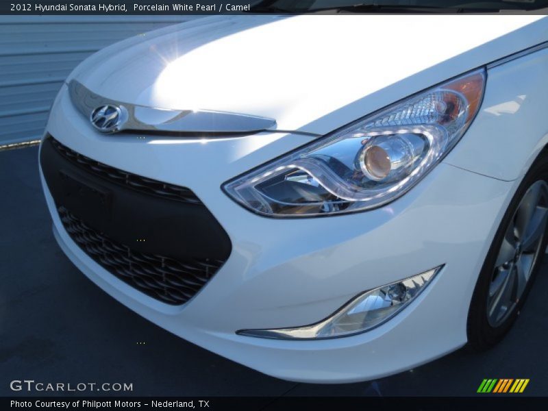 Porcelain White Pearl / Camel 2012 Hyundai Sonata Hybrid