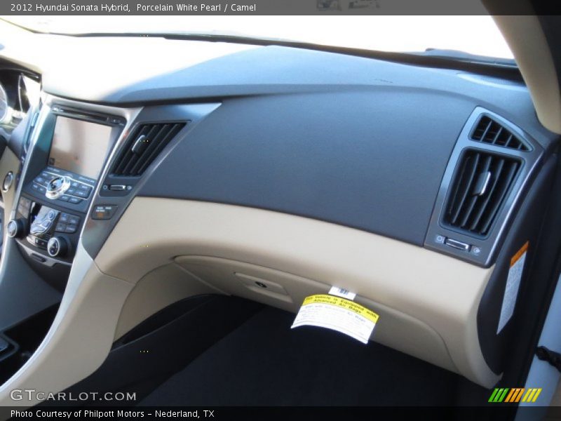 Porcelain White Pearl / Camel 2012 Hyundai Sonata Hybrid