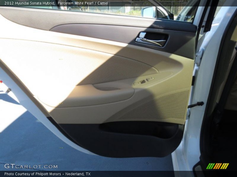 Porcelain White Pearl / Camel 2012 Hyundai Sonata Hybrid
