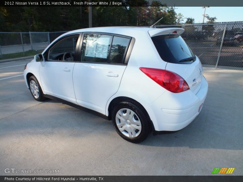 Fresh Powder White / Beige 2012 Nissan Versa 1.8 SL Hatchback