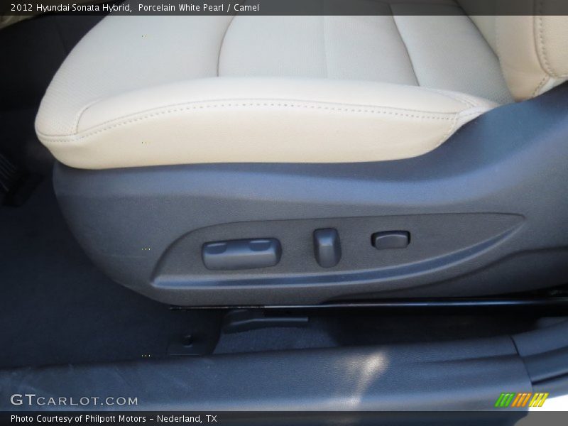 Porcelain White Pearl / Camel 2012 Hyundai Sonata Hybrid