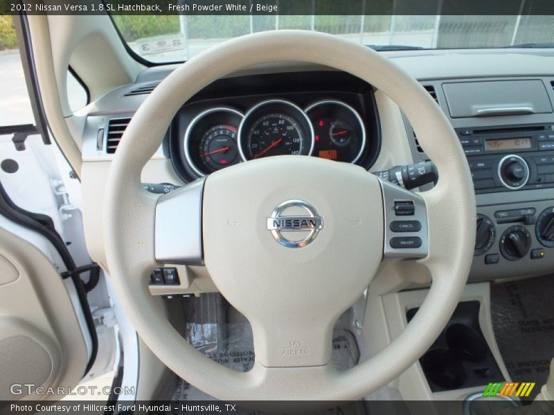 Fresh Powder White / Beige 2012 Nissan Versa 1.8 SL Hatchback