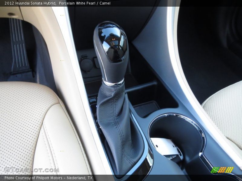 Porcelain White Pearl / Camel 2012 Hyundai Sonata Hybrid