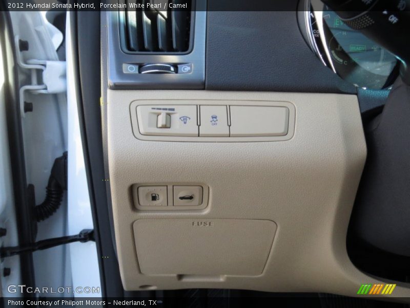 Porcelain White Pearl / Camel 2012 Hyundai Sonata Hybrid