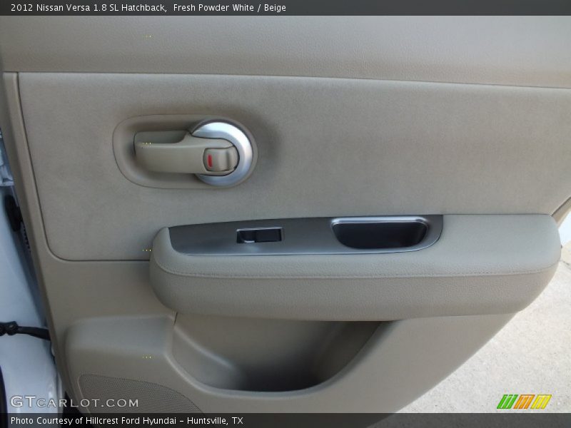Fresh Powder White / Beige 2012 Nissan Versa 1.8 SL Hatchback