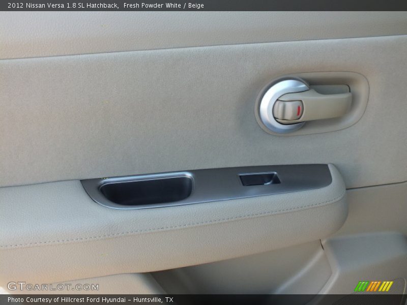 Fresh Powder White / Beige 2012 Nissan Versa 1.8 SL Hatchback
