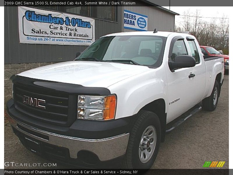 Summit White / Dark Titanium 2009 GMC Sierra 1500 SL Extended Cab 4x4