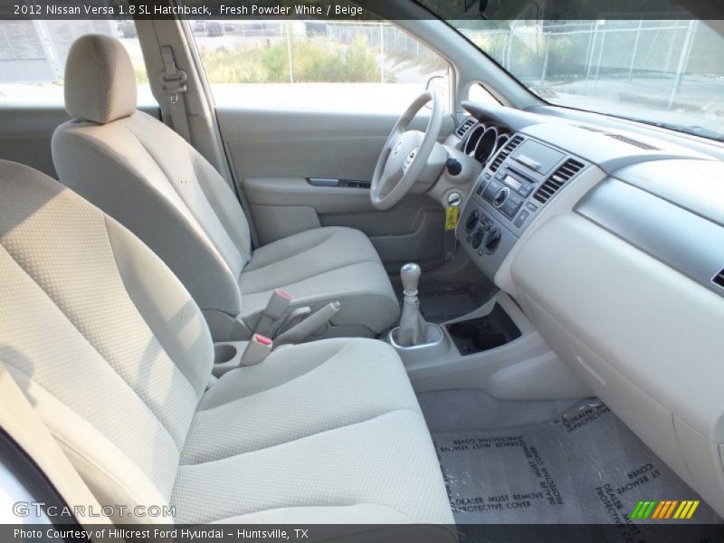Fresh Powder White / Beige 2012 Nissan Versa 1.8 SL Hatchback