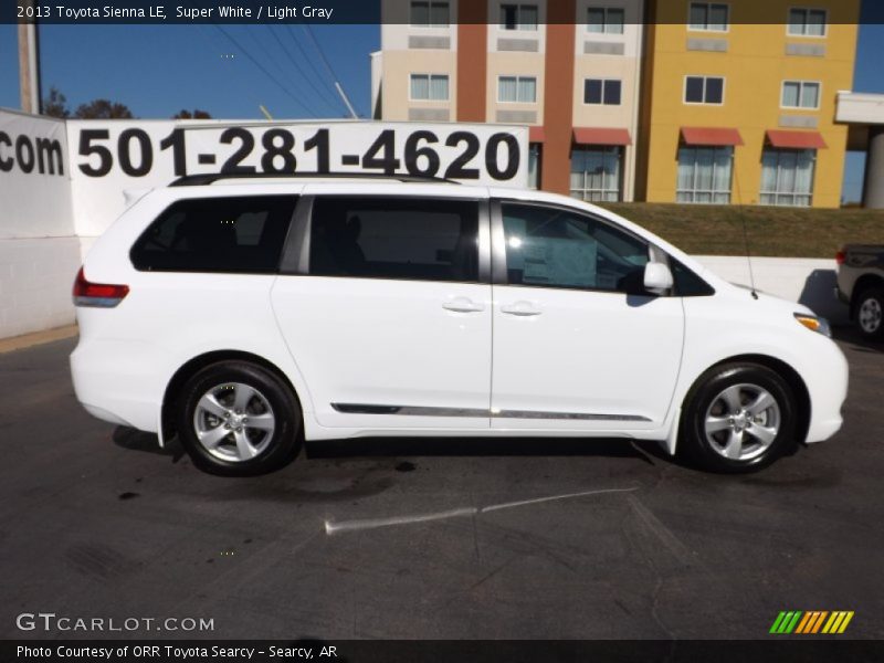 Super White / Light Gray 2013 Toyota Sienna LE