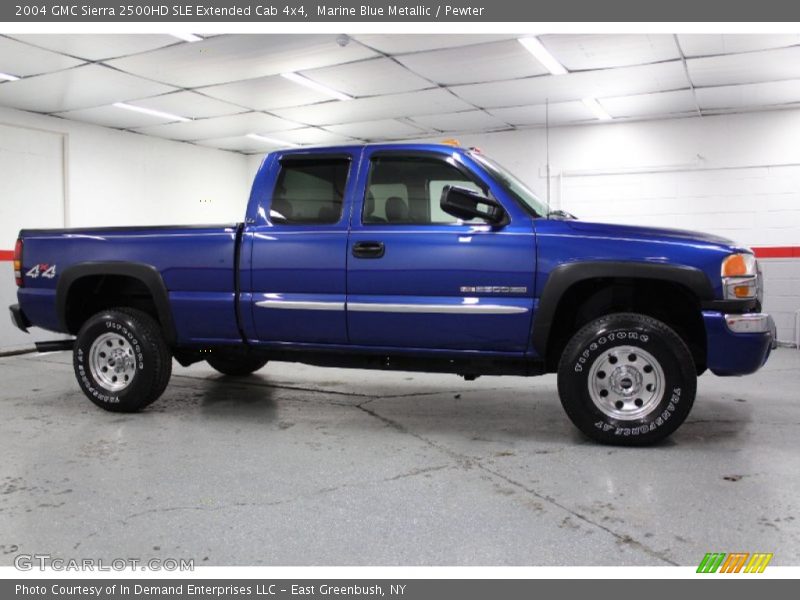 Marine Blue Metallic / Pewter 2004 GMC Sierra 2500HD SLE Extended Cab 4x4