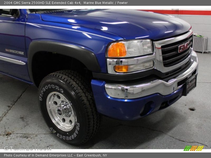 Marine Blue Metallic / Pewter 2004 GMC Sierra 2500HD SLE Extended Cab 4x4