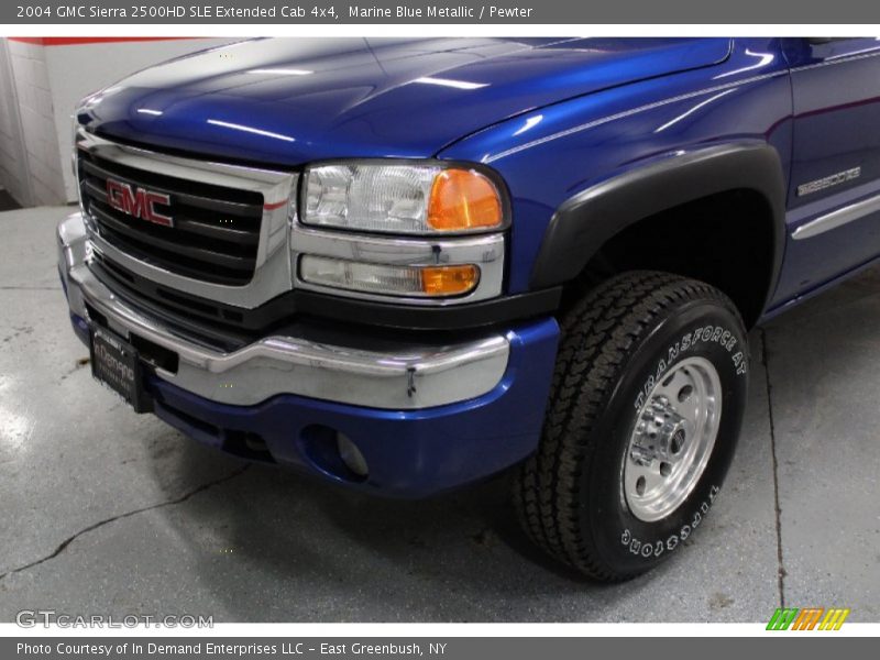 Marine Blue Metallic / Pewter 2004 GMC Sierra 2500HD SLE Extended Cab 4x4