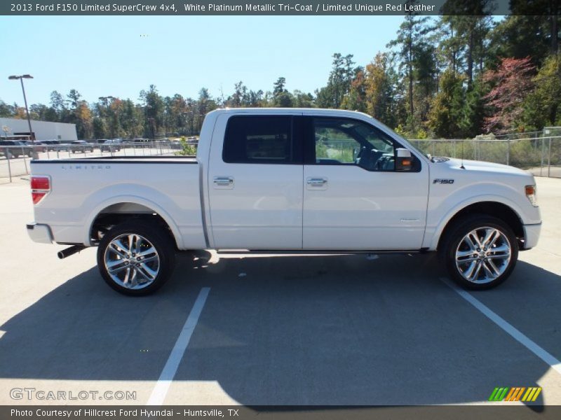 White Platinum Metallic Tri-Coat / Limited Unique Red Leather 2013 Ford F150 Limited SuperCrew 4x4