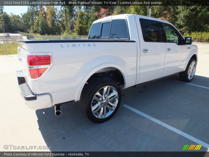 White Platinum Metallic Tri-Coat / Limited Unique Red Leather 2013 Ford F150 Limited SuperCrew 4x4