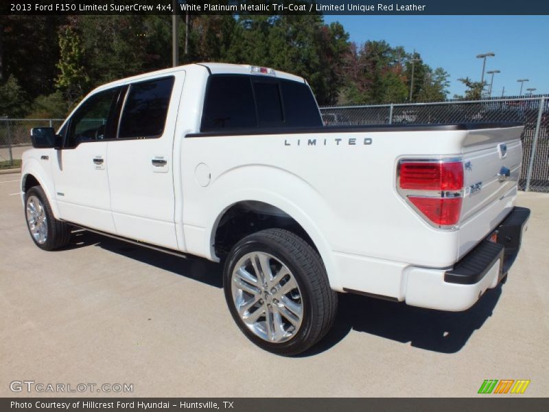 White Platinum Metallic Tri-Coat / Limited Unique Red Leather 2013 Ford F150 Limited SuperCrew 4x4