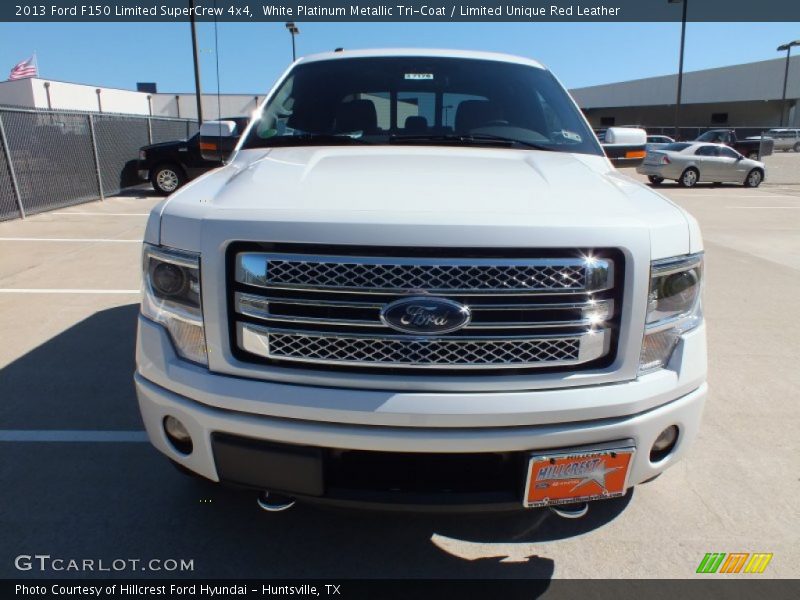 White Platinum Metallic Tri-Coat / Limited Unique Red Leather 2013 Ford F150 Limited SuperCrew 4x4