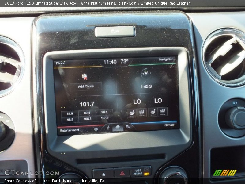 White Platinum Metallic Tri-Coat / Limited Unique Red Leather 2013 Ford F150 Limited SuperCrew 4x4
