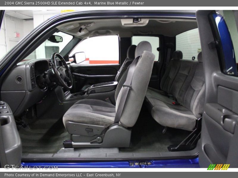 Marine Blue Metallic / Pewter 2004 GMC Sierra 2500HD SLE Extended Cab 4x4