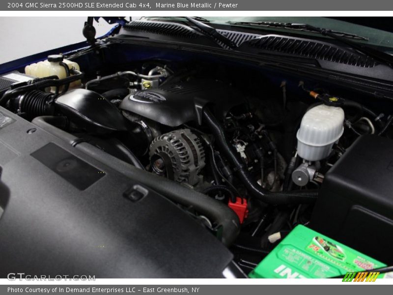 Marine Blue Metallic / Pewter 2004 GMC Sierra 2500HD SLE Extended Cab 4x4