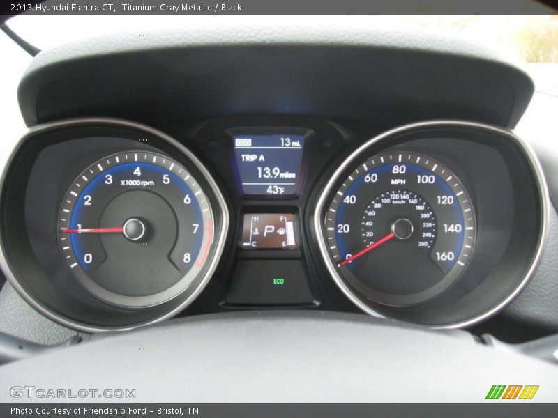 Titanium Gray Metallic / Black 2013 Hyundai Elantra GT