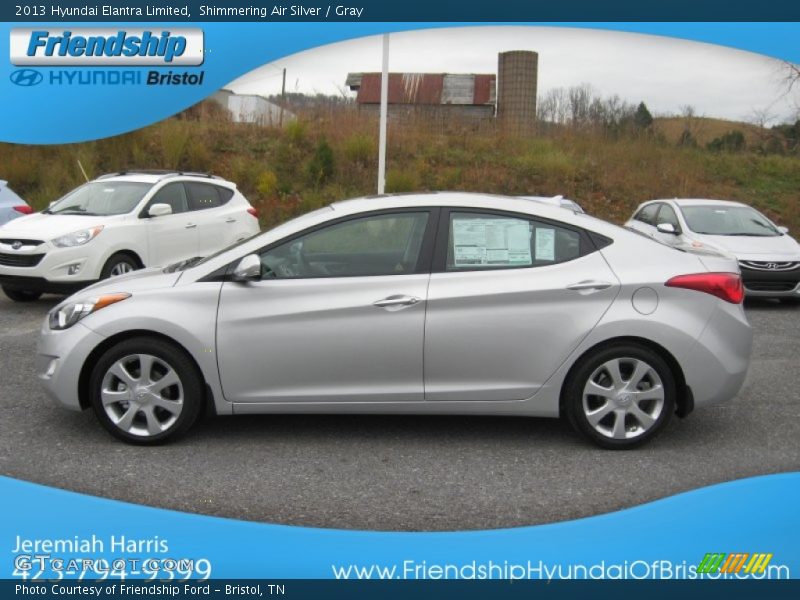 Shimmering Air Silver / Gray 2013 Hyundai Elantra Limited