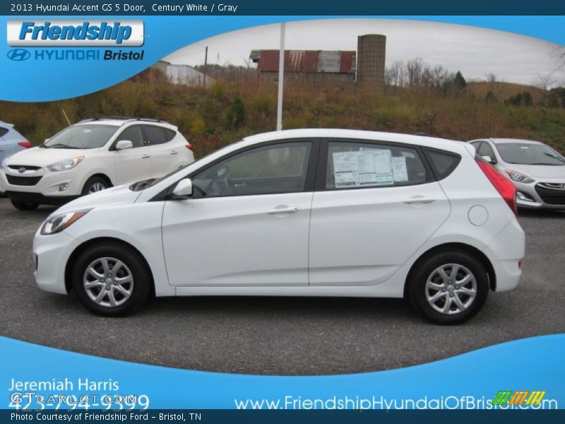 Century White / Gray 2013 Hyundai Accent GS 5 Door