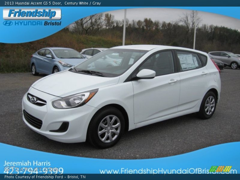 Century White / Gray 2013 Hyundai Accent GS 5 Door