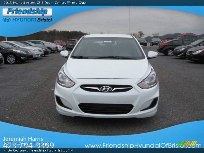 Century White / Gray 2013 Hyundai Accent GS 5 Door