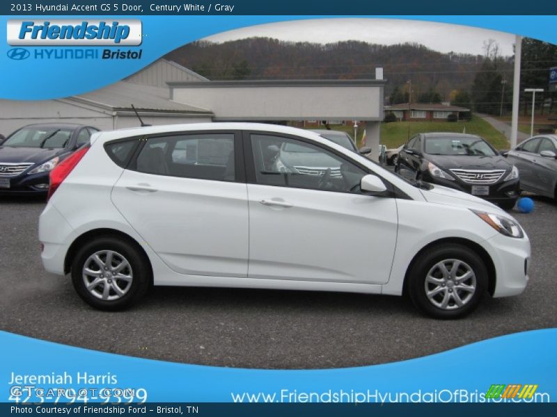 Century White / Gray 2013 Hyundai Accent GS 5 Door