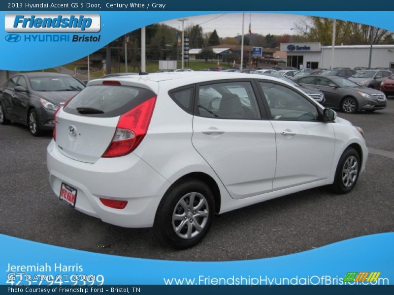 Century White / Gray 2013 Hyundai Accent GS 5 Door