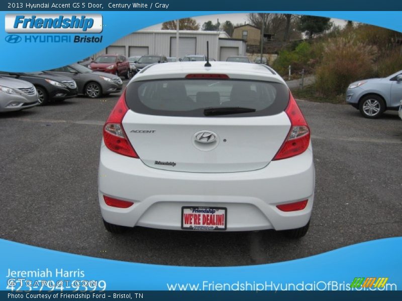 Century White / Gray 2013 Hyundai Accent GS 5 Door