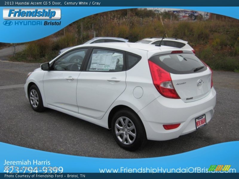 Century White / Gray 2013 Hyundai Accent GS 5 Door