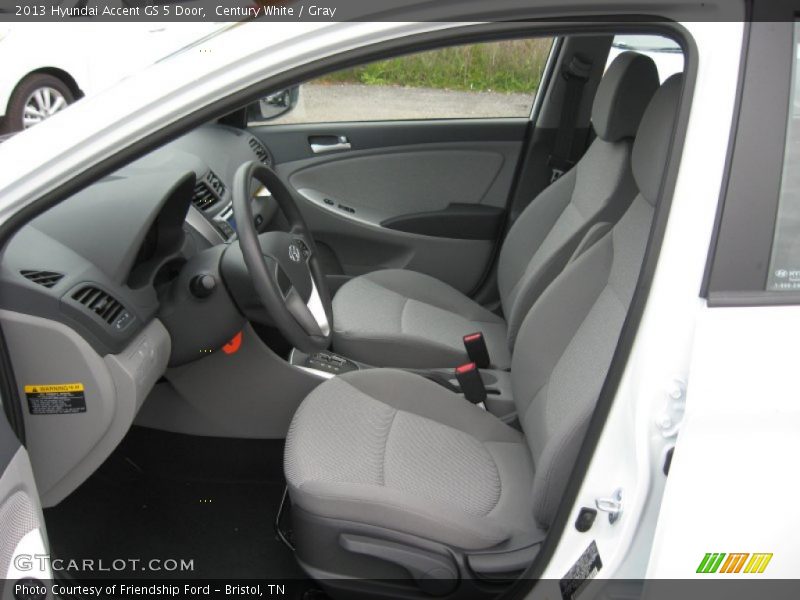 Century White / Gray 2013 Hyundai Accent GS 5 Door