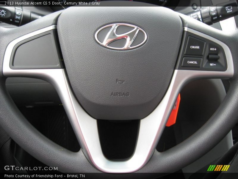 Century White / Gray 2013 Hyundai Accent GS 5 Door