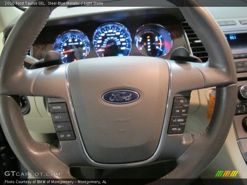 Steel Blue Metallic / Light Stone 2010 Ford Taurus SEL