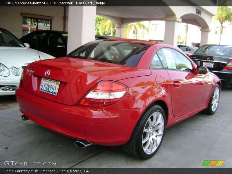 Mars Red / Beige 2007 Mercedes-Benz SLK 350 Roadster