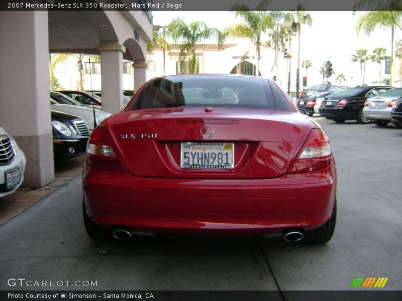 Mars Red / Beige 2007 Mercedes-Benz SLK 350 Roadster