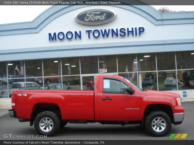 Fire Red / Dark Titanium 2009 GMC Sierra 2500HD Work Truck Regular Cab 4x4
