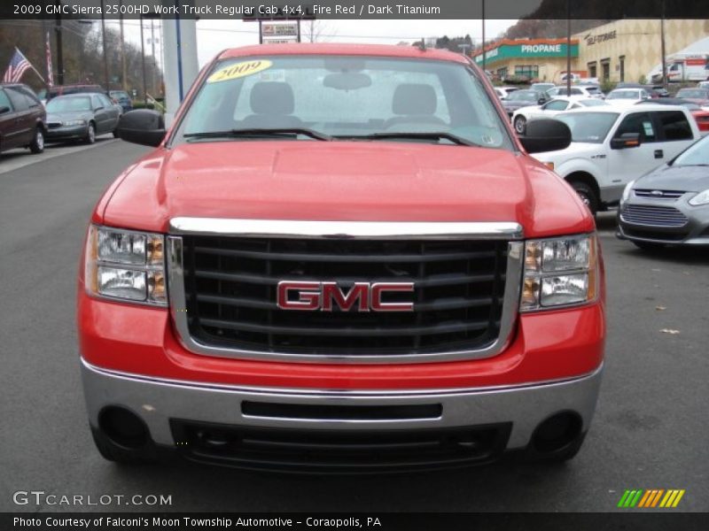 Fire Red / Dark Titanium 2009 GMC Sierra 2500HD Work Truck Regular Cab 4x4